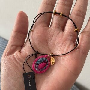 Marc Jacobs Pink and Black Lip Charm Bracelet